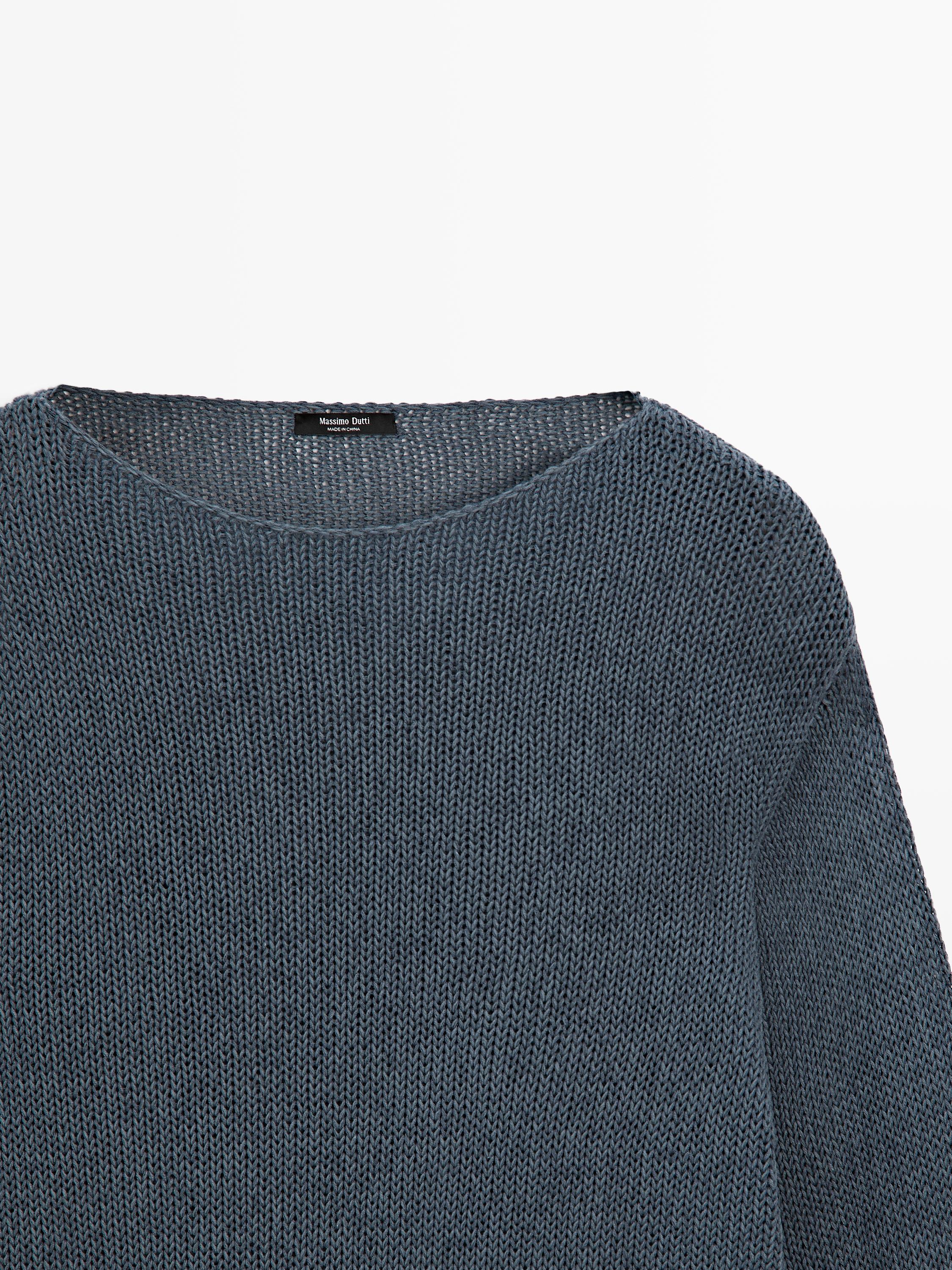 Pull en maille ajourée coton mélangé